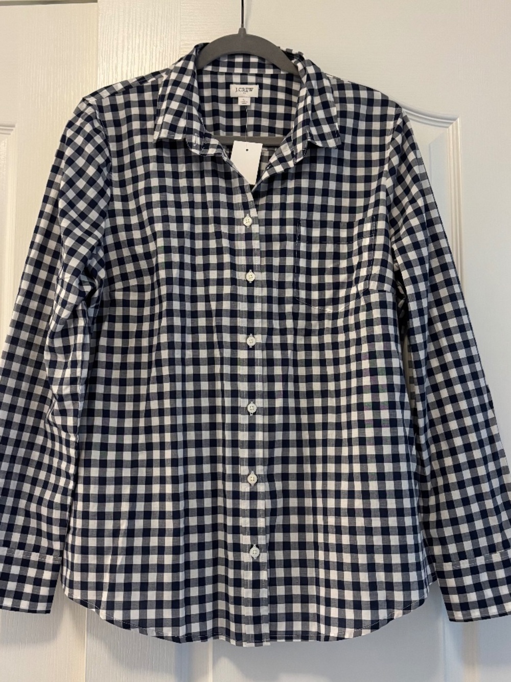 J.Crew Factory Large Navy Gingham Button Up